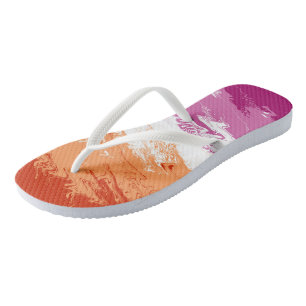 Squiggly Trippy Groovy Abstract Lesbian Pride Flag Thongs