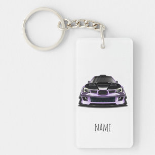 squint eye purple hand drawn art key ring