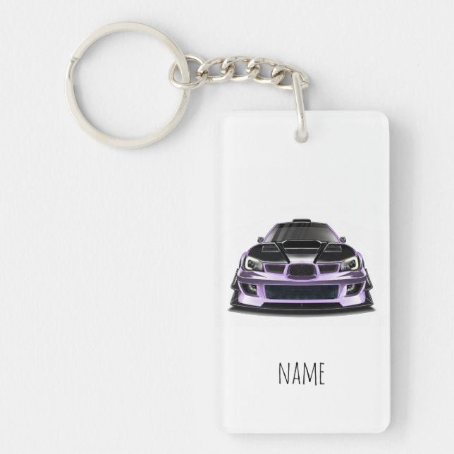 squint eye purple hand drawn art  key ring (Front)