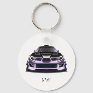squint eye purple hand drawn art key ring