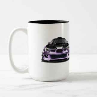 squint eye purple hand drawn art Two-Tone coffee mug