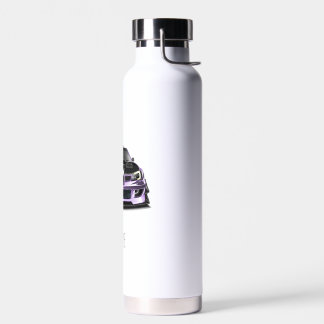 squint eye purple hand drawn art water bottle