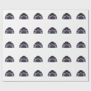 squint eye purple hand drawn art wrapping paper