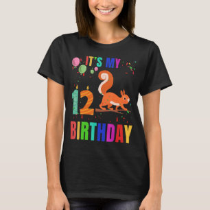 Squirrel 12th Birthday   Squirrels Animal   Graphi T-Shirt