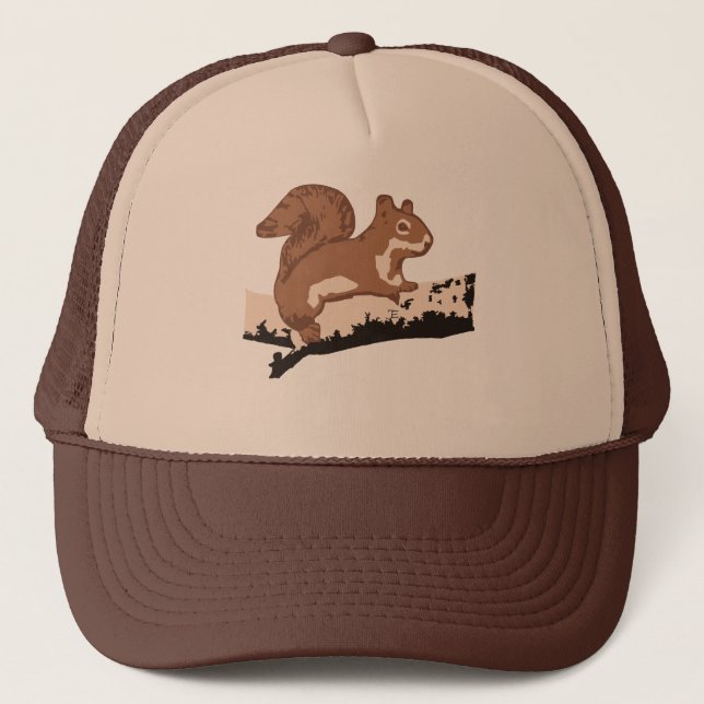 Squirrel 4-Colour Design Trucker Hat (Front)