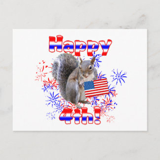Squirrel 4th of July Postcard