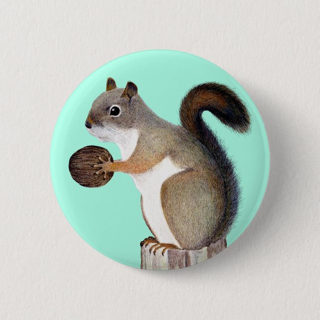 Squirrel 6 Cm Round Badge (Front)
