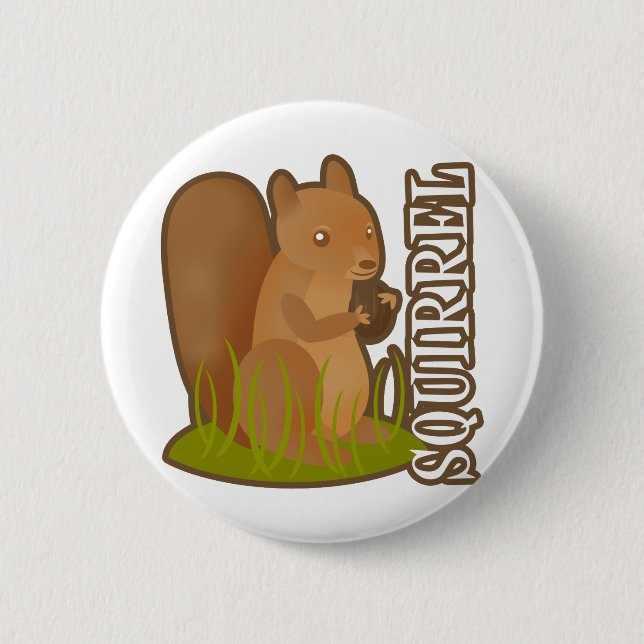 Squirrel 6 Cm Round Badge (Front)