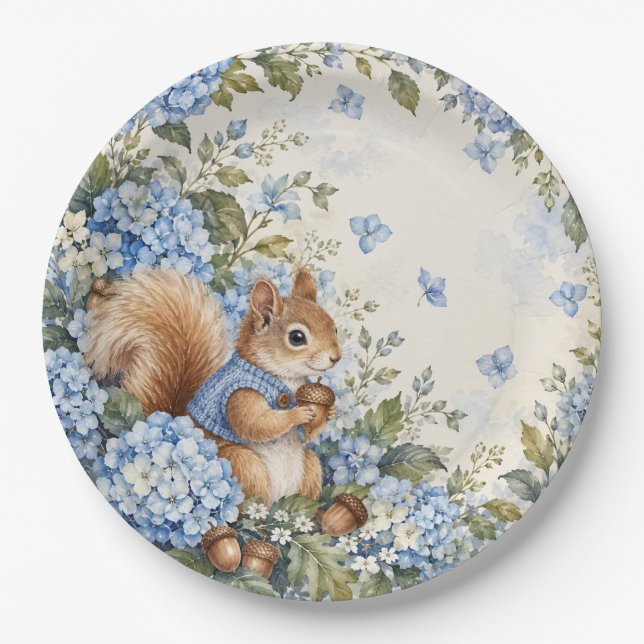 Squirrel 9" paper plate (Front)