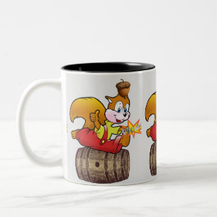 Squirrel Acorn Barrel Grey Mug