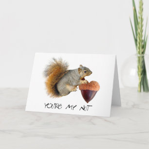 Squirrel Acorn Heart Nut Card