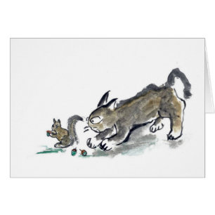 Squirrel and Cat