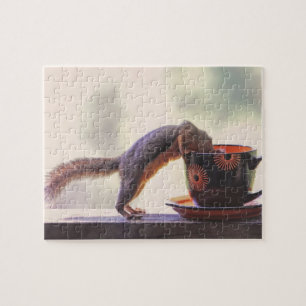 Squirrel and Coffee Cup Jigsaw Puzzle