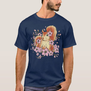 Squirrel and funny squirrel with sakura and cherry T-Shirt