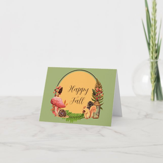 Squirrel and nature with customisable text  card (Front)
