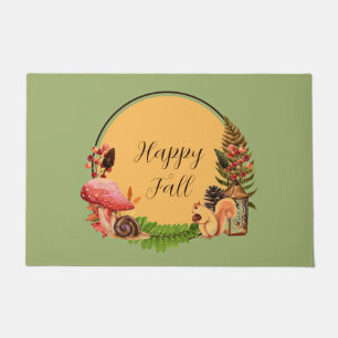 Squirrel and nature with customisable text doormat