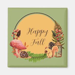 Squirrel and nature with customisable text  magnet