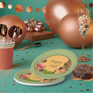 Squirrel and nature with customisable text paper plate
