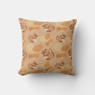 squirrel and nuts patterns cushion