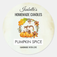 Squirrel and Pumpkins Homemade Candles Scent