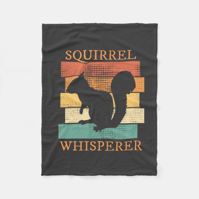 Squirrel Animal Forest Retro Fleece Blanket (Front)