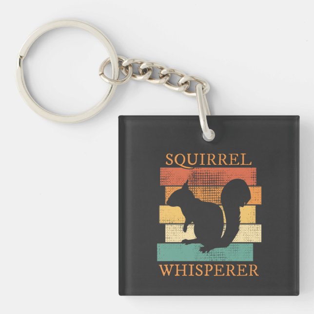 Squirrel Animal Forest Retro Key Ring (Front)