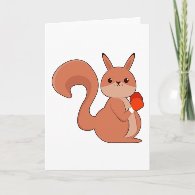 Squirrel as Boxer with Boxing gloves Card (Front)
