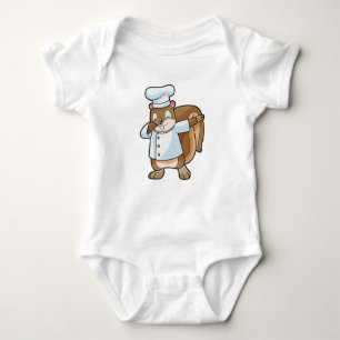 Squirrel as Cook with Cooking apron Baby Bodysuit