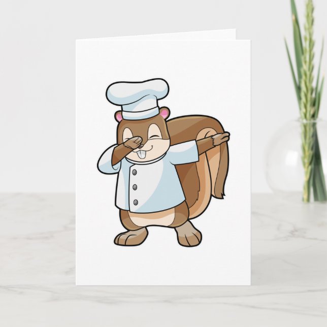 Squirrel as Cook with Cooking apron Card (Front)