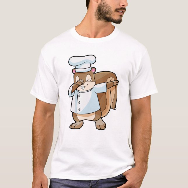 Squirrel as Cook with Cooking apron T-Shirt (Front)
