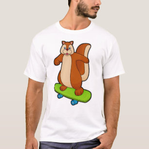 Squirrel as Skater with Skateboard T-Shirt