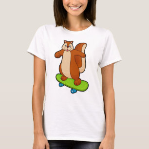 Squirrel as Skater with Skateboard T-Shirt