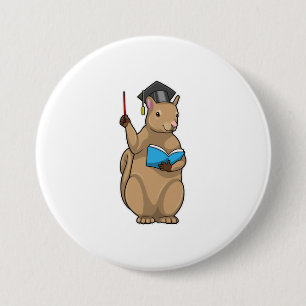 Squirrel as Teacher with Book 7.5 Cm Round Badge