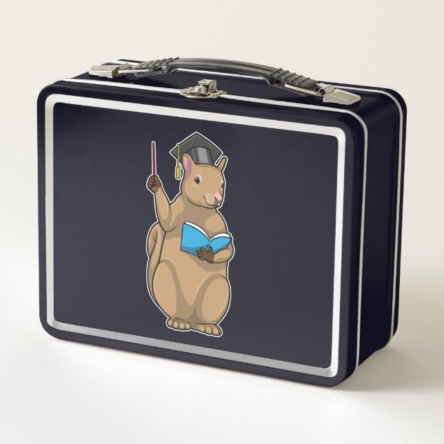 Squirrel as Teacher with Book Metal Lunch Box (Front)