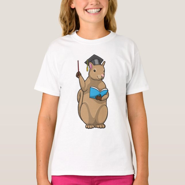 Squirrel as Teacher with Book T-Shirt (Front)