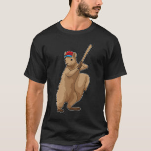 Squirrel at Baseball with Baseball bat T-Shirt