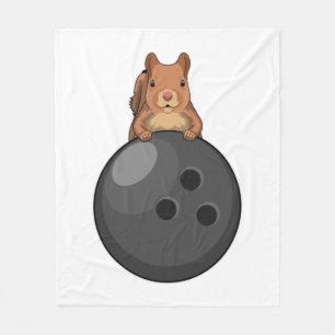 Squirrel at Bowling with Bowling ball Fleece Blanket