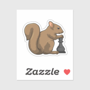 Squirrel at Chess with Chess piece Bishop