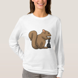 Squirrel at Chess with Chess piece Bishop T-Shirt