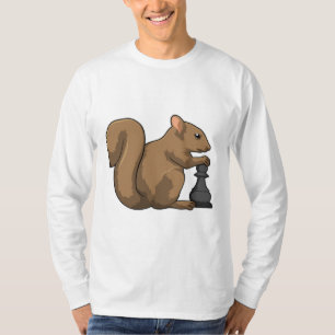 Squirrel at Chess with Chess piece Bishop T-Shirt