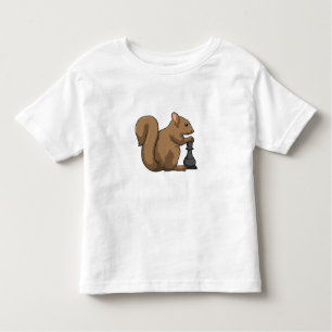 Squirrel at Chess with Chess piece Bishop Toddler T-Shirt