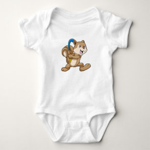 Squirrel at Field hockey with Hockey stick Baby Bodysuit