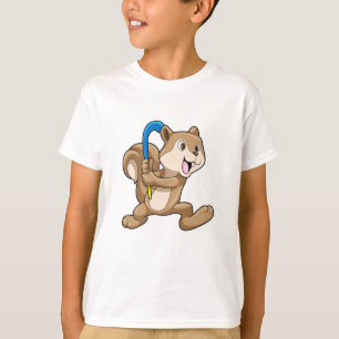 Squirrel at Field hockey with Hockey stick T-Shirt