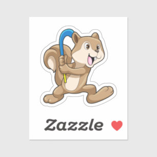 Squirrel at Field hockey with Stick