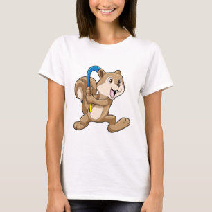 Squirrel at Field hockey with Stick T-Shirt