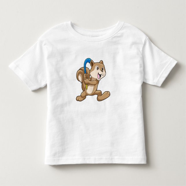 Squirrel at Field hockey with Stick Toddler T-Shirt (Front)