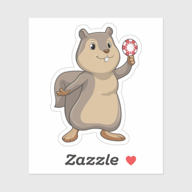 Squirrel at Poker with Poker chips (Sheet)