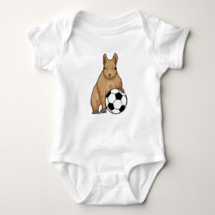 Squirrel at Soccer Sports Baby Bodysuit