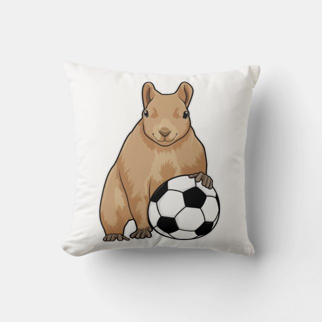 Squirrel at Soccer Sports Cushion (Front)