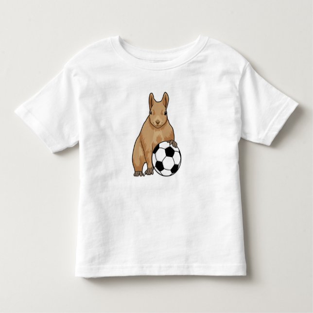 Squirrel at Soccer Sports Toddler T-Shirt (Front)